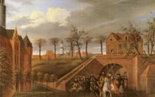 Einzug der Kosaken in Jever im Jahr 1813 (Ausschnitt). Friedrich Barnutz (1791 – 1867), ÖL/Lw. 1840 Barnutz - Einzug der Kosaken