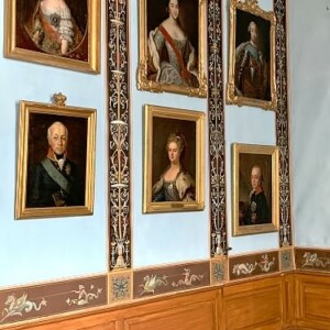 Papiertapetentür mit pompejanischer Malerei, um 1830/40