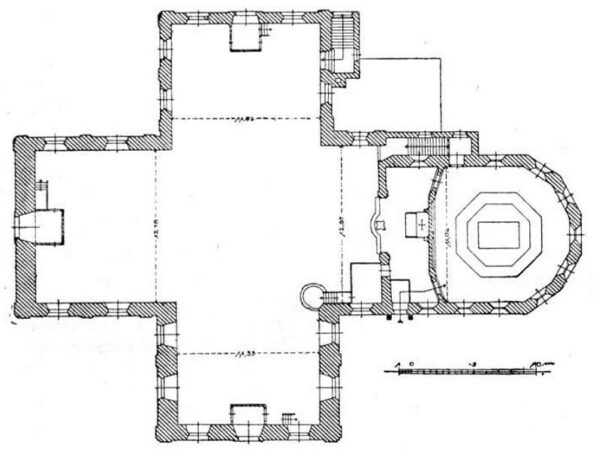 Grundriss der alten Kirche (C. Ahmels 1917).