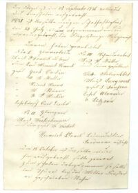 Die Schrift aus dem Jahre 1831. In den letzten Zeilen steht noch: „Den 15. October ist derselbe wieder hinaufgebracht. Sollte jemand zum Schaden dabeykommen so solls im Thurm bey das mitler Fenster angeschrieben seyn.“
