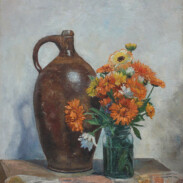 Stillleben, Ringelblumenstrauß, 1930-40er, 41x49,5 cm, Öl auf Leinwand, Privatbesitz (WV-Nr. 997)
