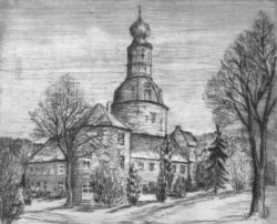 Abb. 15, A. Eden-Bant, Schloss Jever mit Eulenturm, 1950er Jahre, Radierung, Privatbesitz