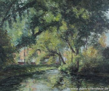 Abb. 8, A. Eden, Schlossgraben, 1957, 60x50 cm, Öl auf Leinwand, Sammlung Schlossmuseum Jever