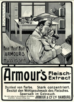 Anzeige Armour's Fleischextract<br />
© Schlossmuseum Jever<br />
JPG, 0.5 MB >><a href="https://www.schlossmuseum.de/wp-content/uploads/2024/11/armours-fleischextrakt.jpg" target="_blank">Download</a><<